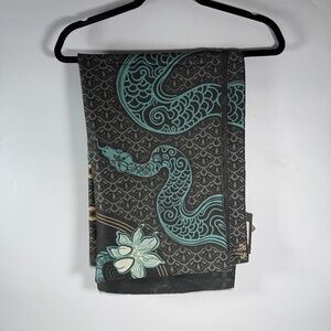 Snake Pattern Faux Cashmere Shawl Scarf Cotton Polyester Blend Wrap 73x24in